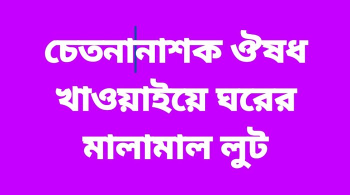 তালতলীতে খাবারের সঙ্গে চেতনানাশক ওষুধ খাওয়াইয়ে ঘরের মালামাল লুট